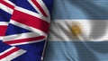 Argentina and United Kingdom Realistic Flag Ã¢â¬â Fabric Texture Illustration